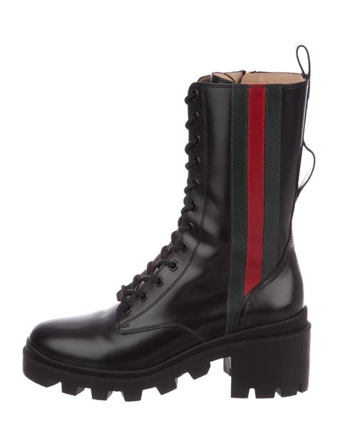 gucci rubber combat boots|thigh high gucci boots.